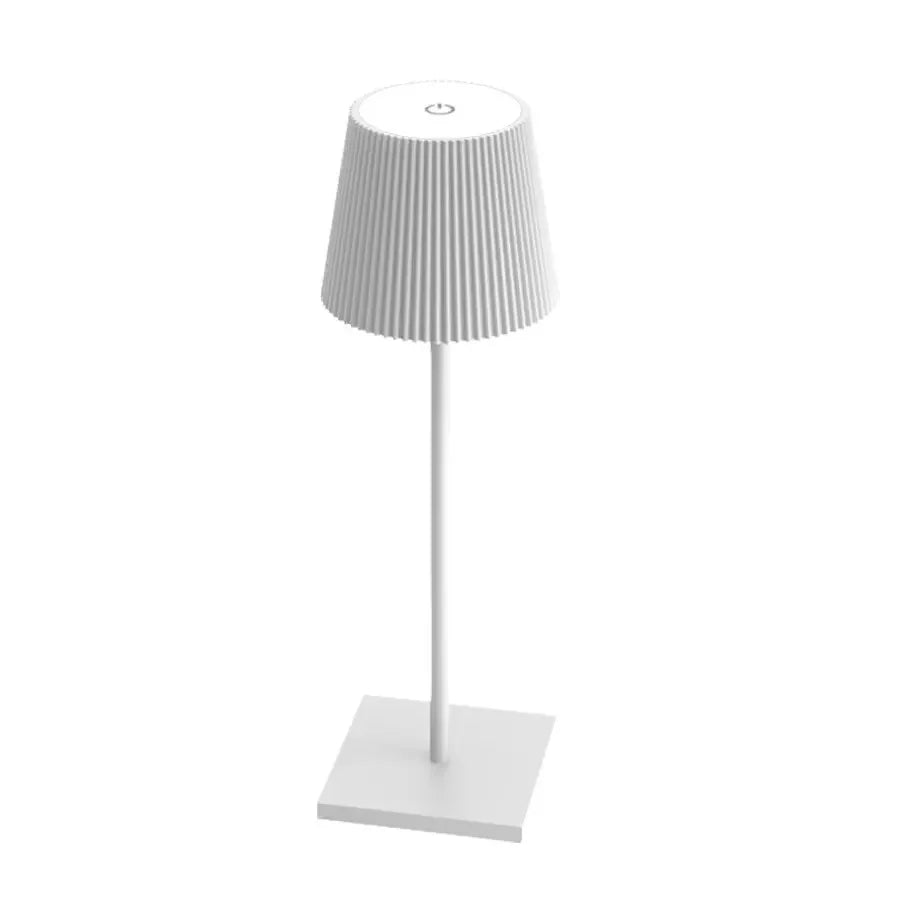 Cone Shade Table Lamp, Touch Control, Three Light Settings for Bedside, USB Rechargeable