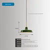 Glazed Green Enamel 35cm Dome Pendant Light, Brass Cap and Brass-Lined Interior, Exposed Bulb, Kitchen Island & Dining Table