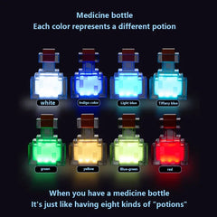 Pixel Potion Bottle Table Lamp, Block Shape, Changing Light, Desk & Bedroom Accent