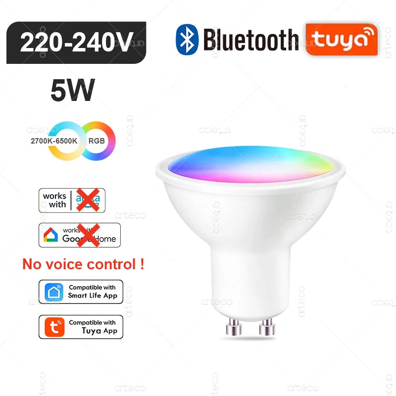 Smart LED Light Bulbs, WiFi, Zigbee & Bluetooth Connections, Several Fitting Bases for Home