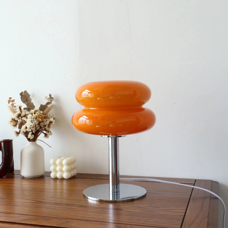 Glass Table Lamp, USB Powered LED, Double Dome or Rounded Shade