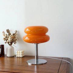 Glass Table Lamp, USB Powered LED, Double Dome or Rounded Shade