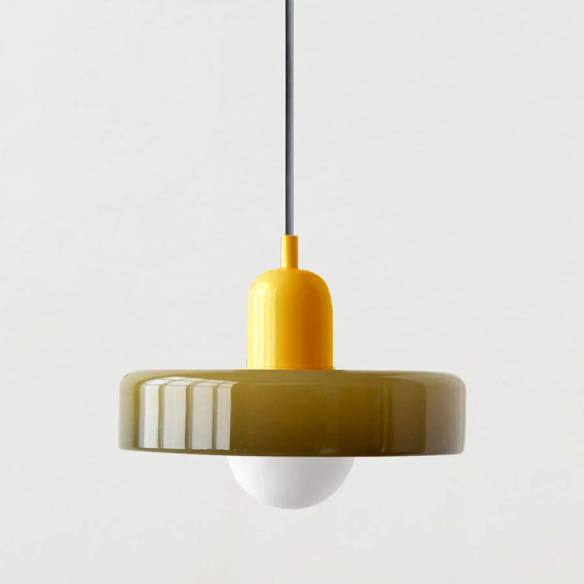Ring Pendant Light, Sculptural Form, Glass Shade & Globe Centre, Dining Room & Kitchen