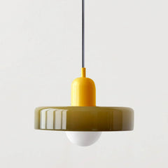 Ring Pendant Light, Sculptural Form, Glass Shade & Globe Centre, Dining Room & Kitchen