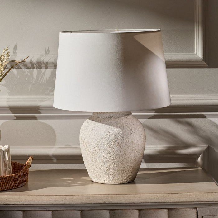 Selham 30cm Ceramic Lamp Base - Rustic White