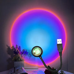 Compact USB Sunset Projector, Flexible Neck, Circular Light Effect