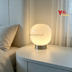 Mushroom Table Lamp, Glass Shade, USB Powered, Six Shade Options, Iron Base