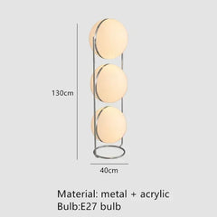 Globe Standing Lamp, Metal Frame and Acrylic Shades, E27, UK Plug