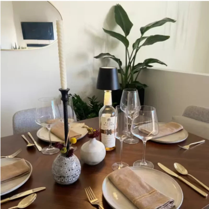 Bottle Shape Table Lamp, Touch Control, Light Settings, USB Type C Charging for Home