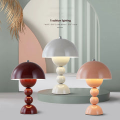 Flower Bud Table Lamp, Glossy Dome Shade, Three Light Settings, Touch Control