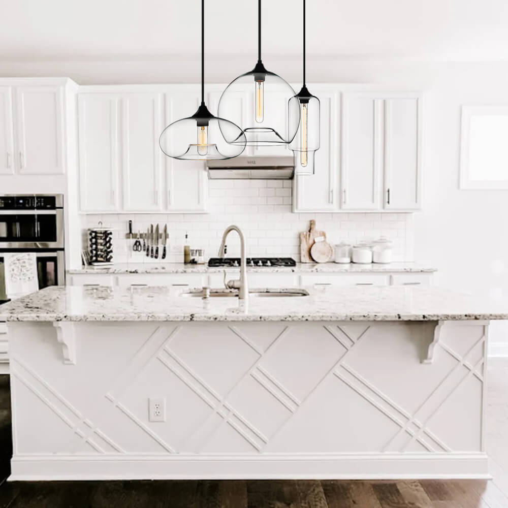 3-Light Linear Pendant with Clear Glass Shades