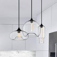 3-Light Linear Pendant with Clear Glass Shades