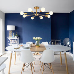 8-Light Sputnik Semi Flush Ceiling Light