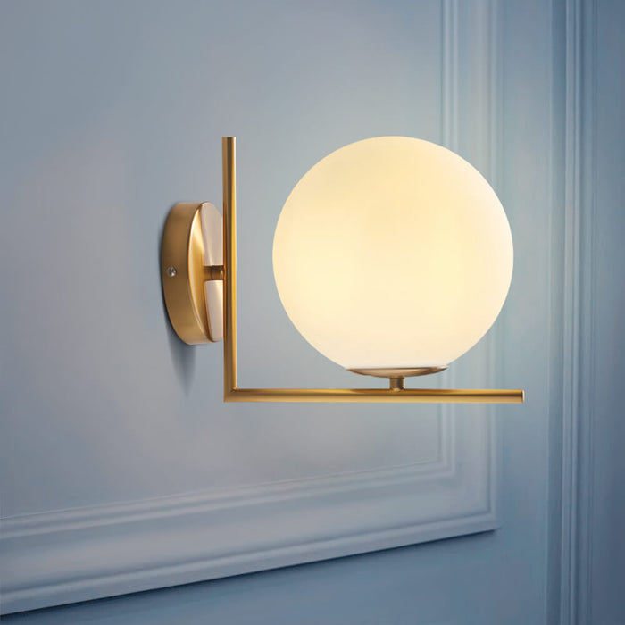 Opal Glass Globe Wall Light