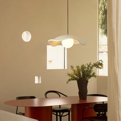 Curved Hat-Shade Ceramic Pendant Light