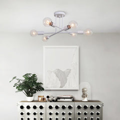 Modern Six Lights Sputnik Sphere Semi Flush Mount Lighting