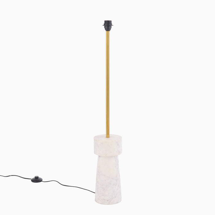 Tiree 97cm Marble Floor Lamp Base - White