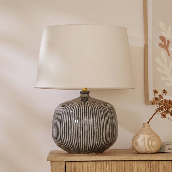 Tongham 31cm Ceramic Lamp Base - Dark Grey
