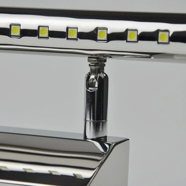Polished Chrome 550mm Linear Bar Wall Light, Integrated LED Strip, Rotating Swivel Bracket, Bathroom, Console & Bedroom