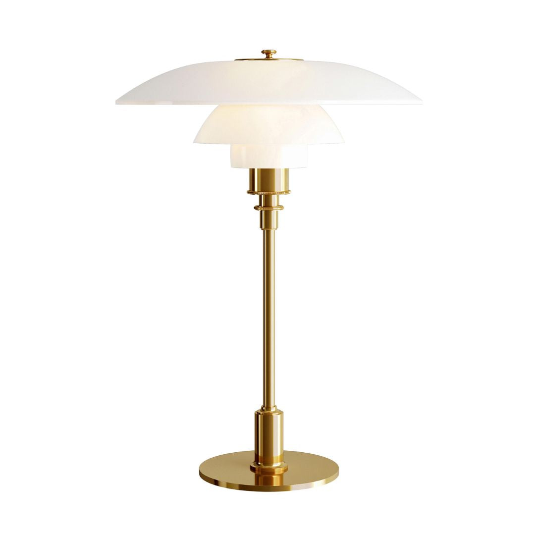 Scandinavian Table Lamp – White/Gold Glass, Modern Design for the Living Room or Bedroom