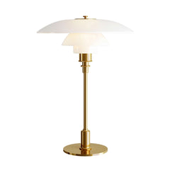 Scandinavian Table Lamp – White/Gold Glass, Modern Design for the Living Room or Bedroom