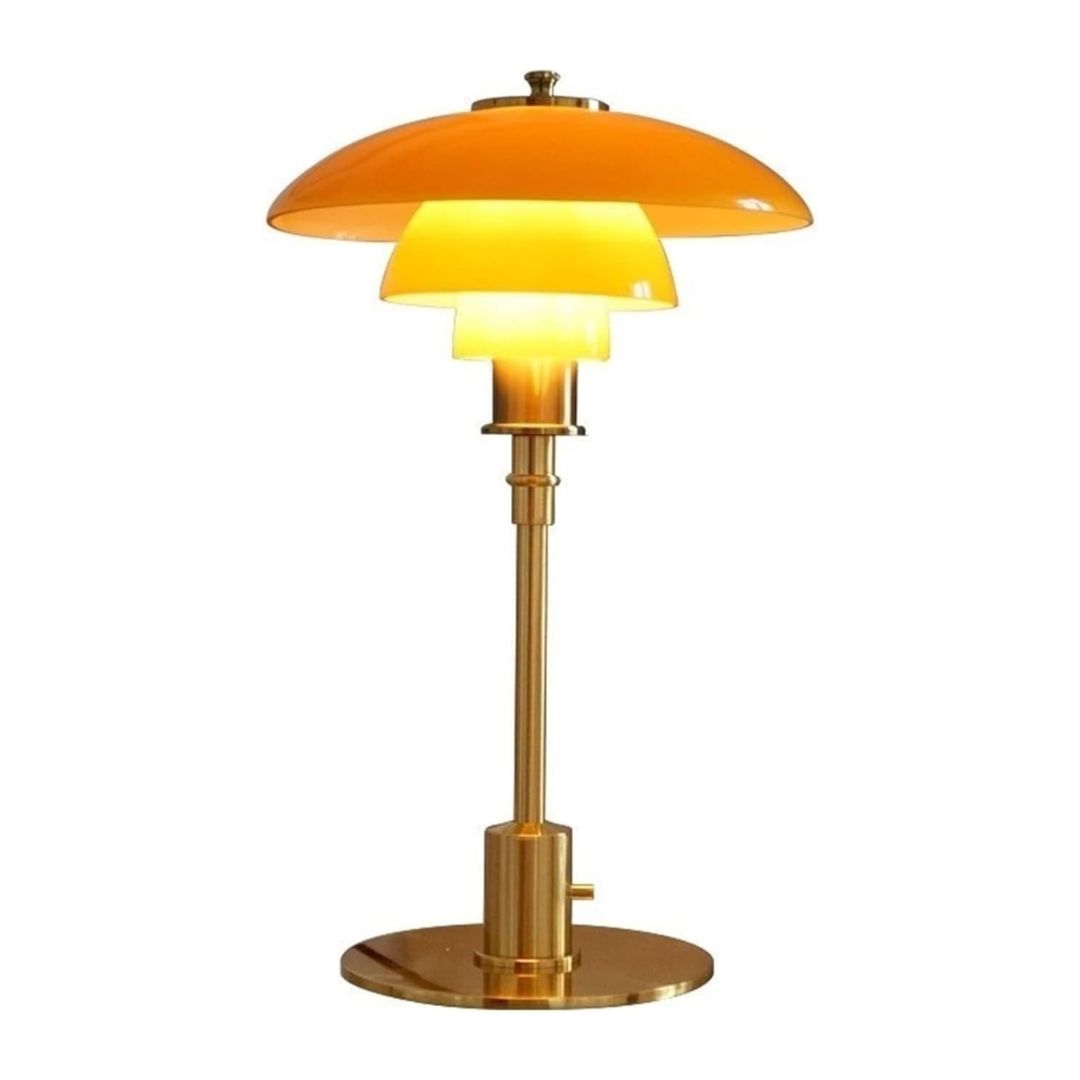 Scandinavian Table Lamp – White/Gold Glass, Modern Design for the Living Room or Bedroom