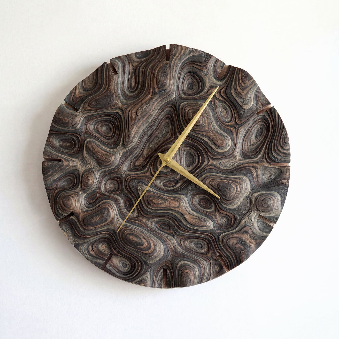 Walnut Ripple Clock 30cmx30cm