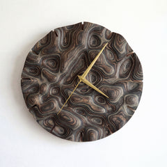 Walnut Ripple Clock 30cmx30cm