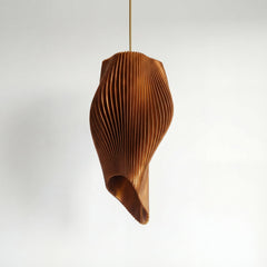Luxury Cappuccino Brown Wave Pendant Light – Sculptural Statement Designer Ceiling Lighting