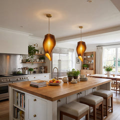 Luxury Cappuccino Brown Wave Pendant Light – Sculptural Statement Designer Ceiling Lighting