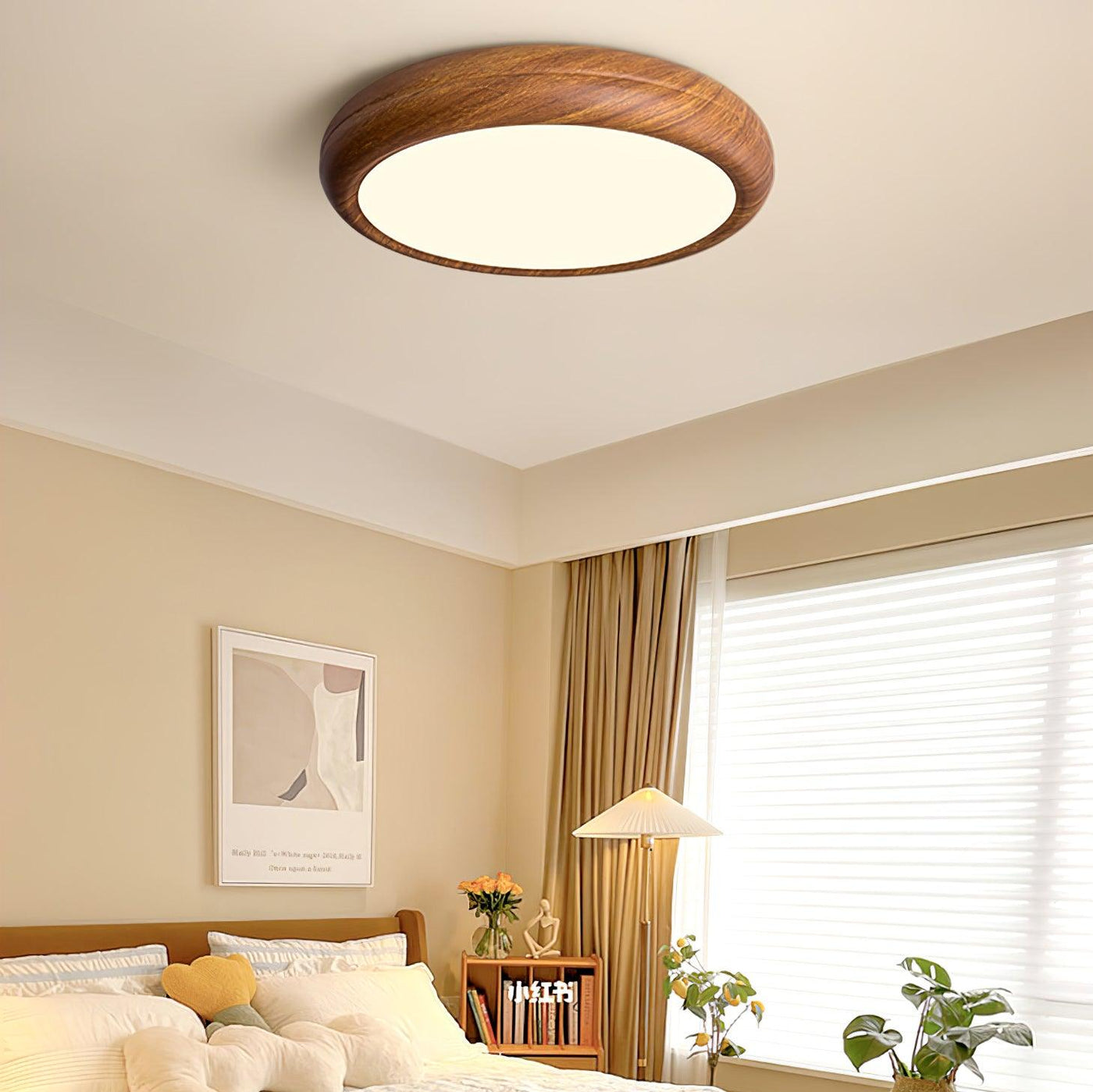 Grena Wood Grain Round Ceiling Light - Neutralighting