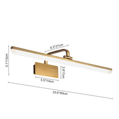Armed LED Bathroom Vanity Bar Light Wall Sconce in Satin Gold