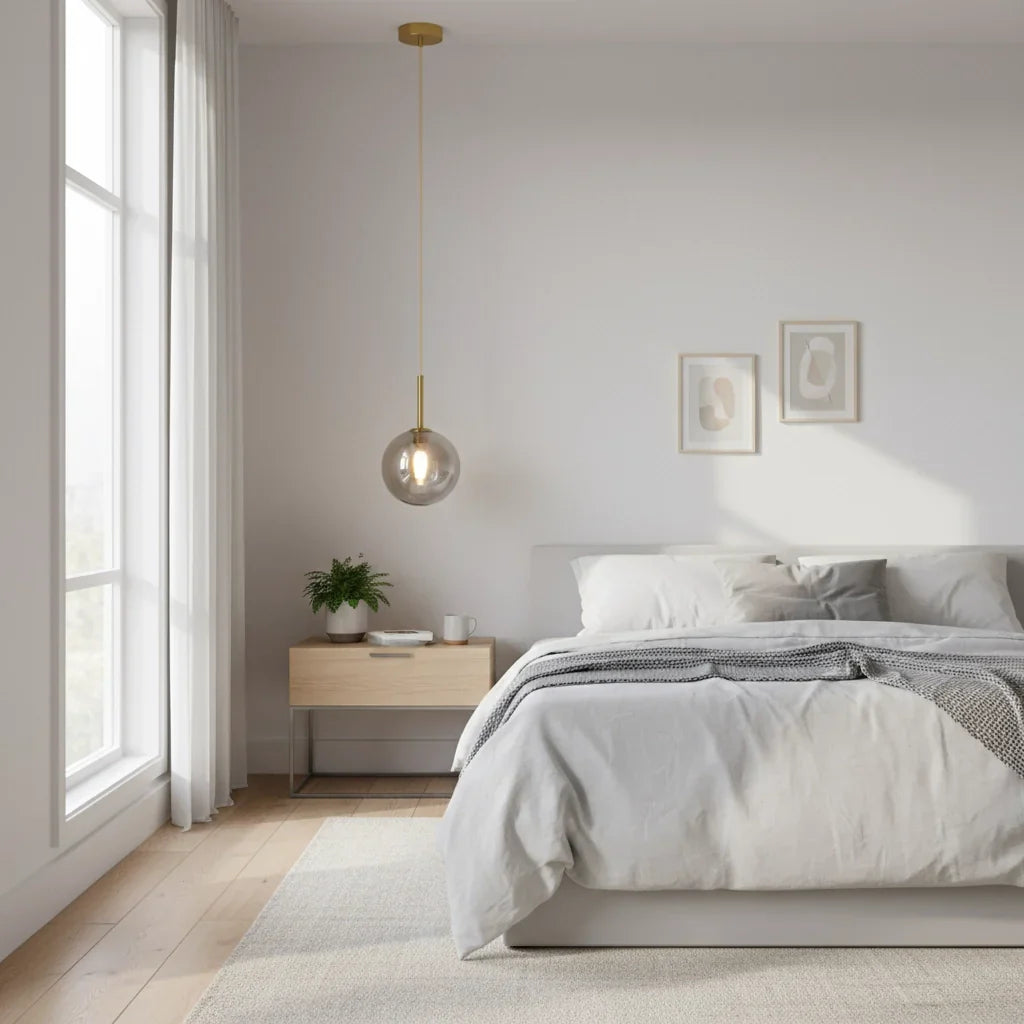 Single Globe Glass Pendant Light – Modern Nordic Style