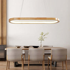 Veon Contemporary Oval Wooden Pendant Light - Neutralighting