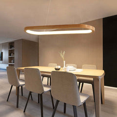 Veon Contemporary Oval Wooden Pendant Light - Neutralighting