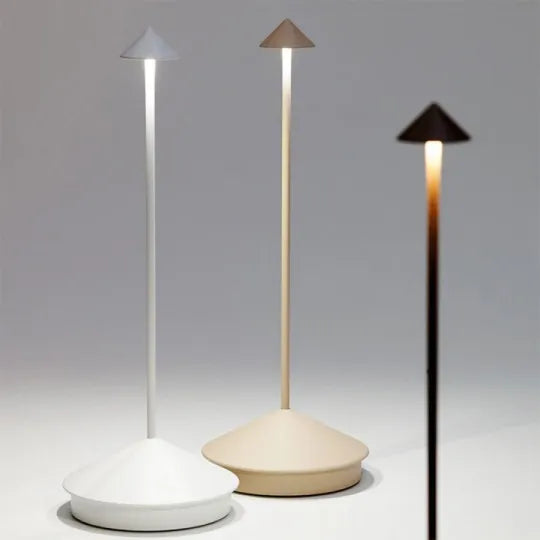 Wireless LED Table Lamp – White and Gold, Modern Design for the Living Room or Patio