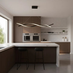 Sculptural Linear Pendant Light – Aluminium & Glass Contemporary Design