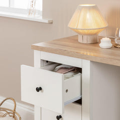 Bari Small White Cotton String Table Lamp