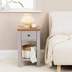 Bari Small White Cotton String Table Lamp