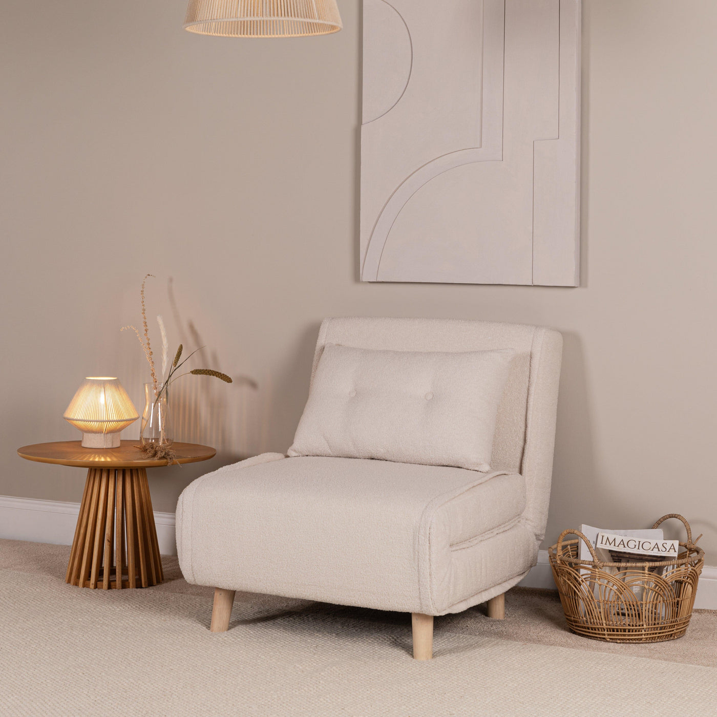 Bari Small White Cotton String Table Lamp