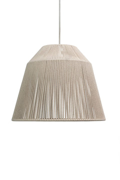 Bari White Cotton String Pendant