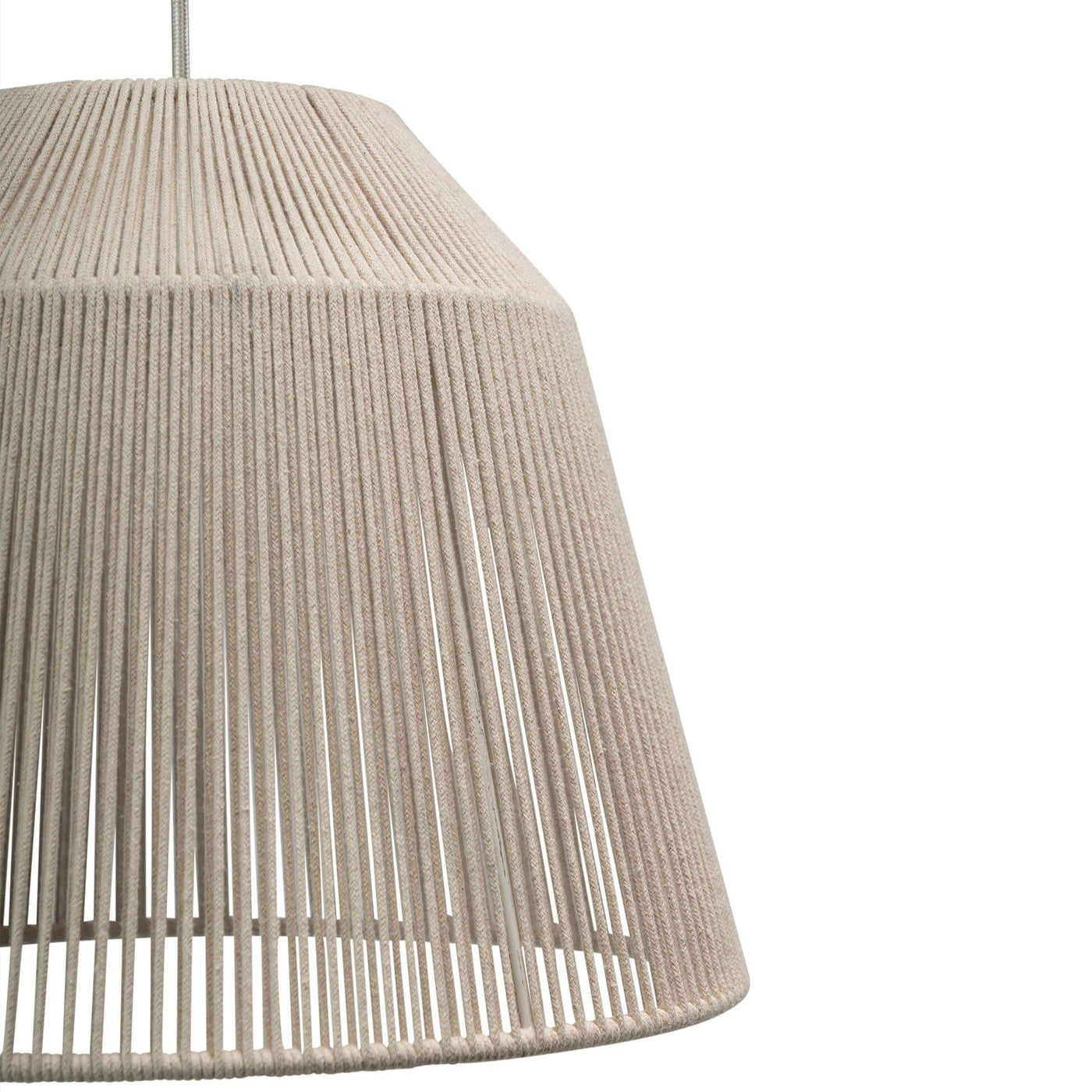 Bari White Cotton String Pendant