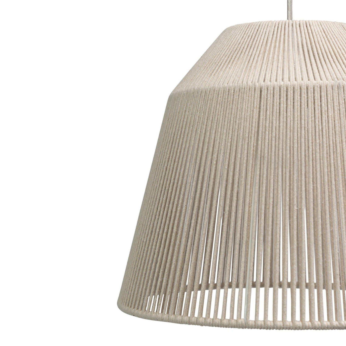 Bari White Cotton String Pendant