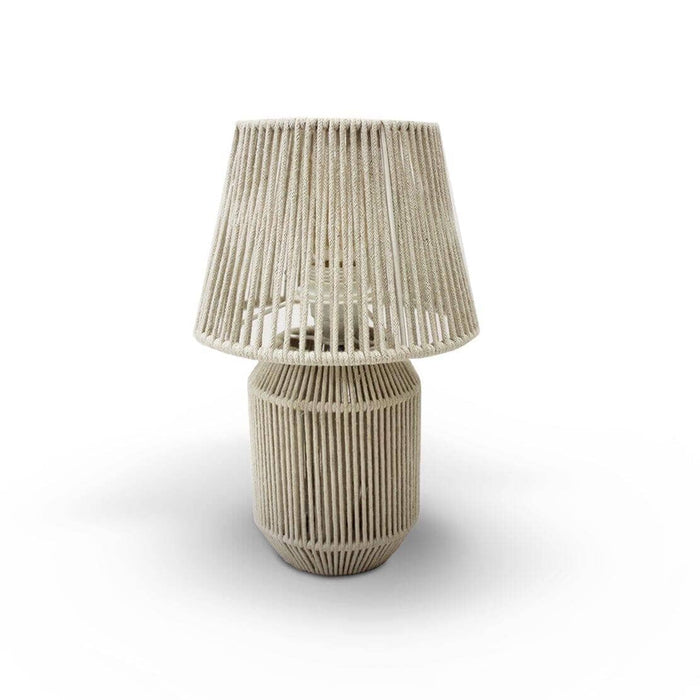 Bari White Cotton String Table Lamp