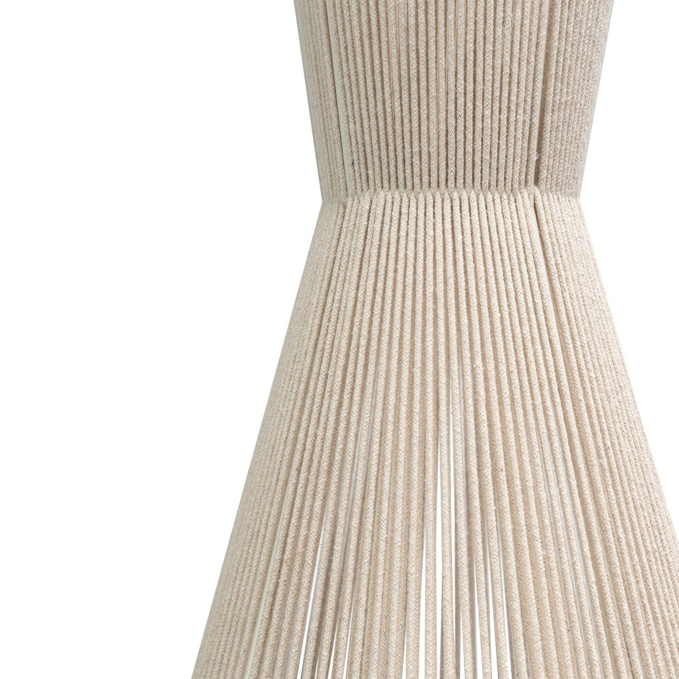 Bari White Cotton String Tapered Pendant
