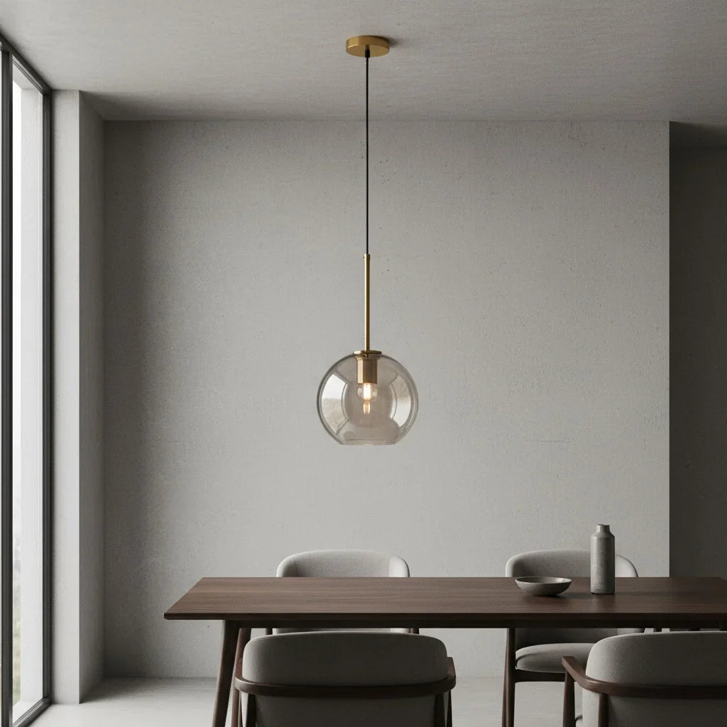 Nordic Glass Pendant Light – Modern Industrial Style
