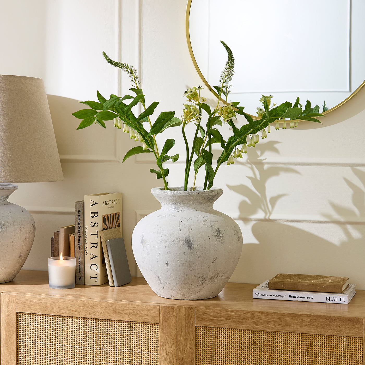 Chania Ceramic Table Lamp - Antique White