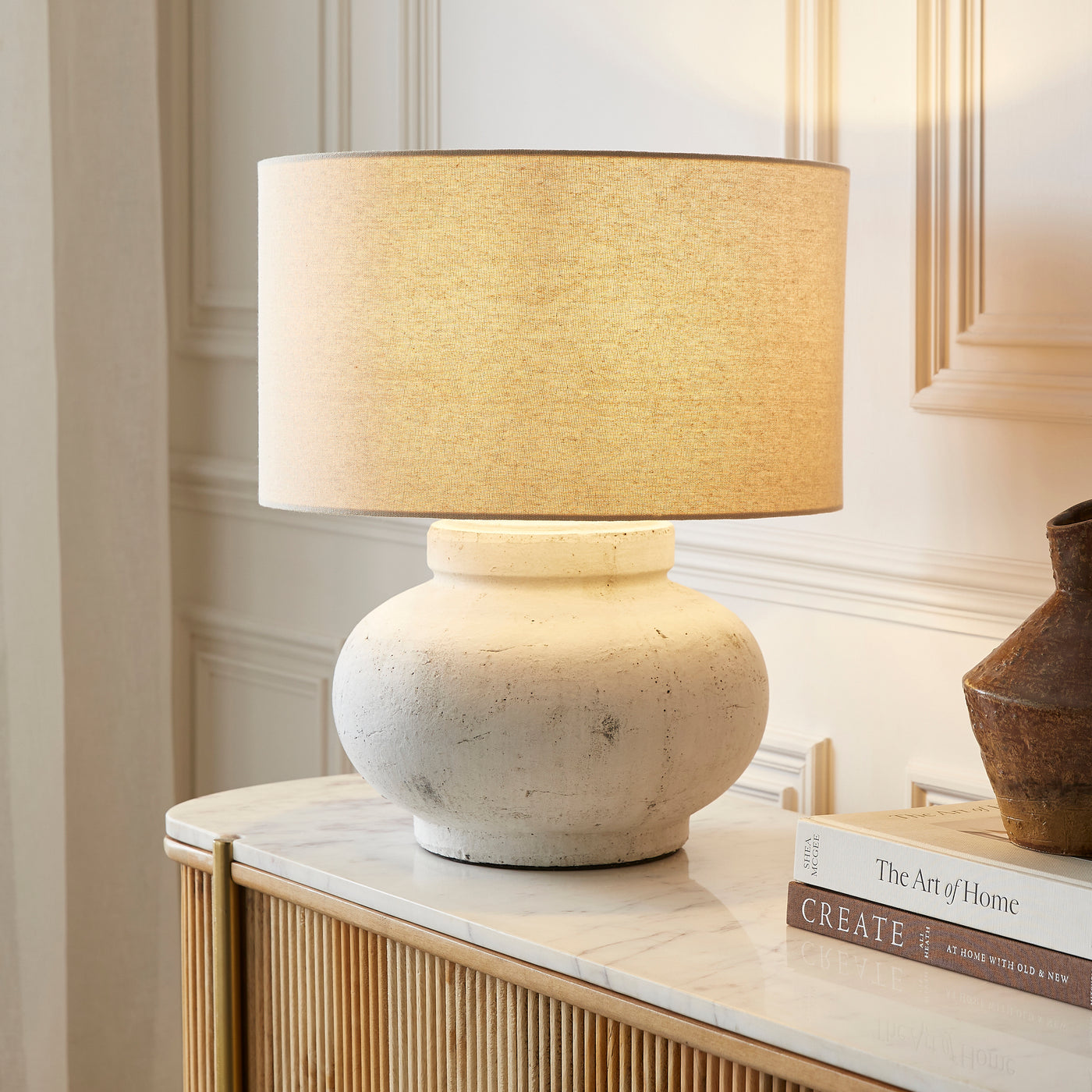 Darcy Squat Lamp Light On