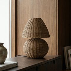 Korg Rattan Table Lamp Brown