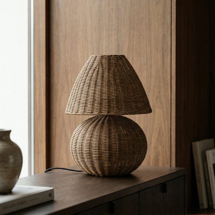 Korg Rattan Table Lamp Brown